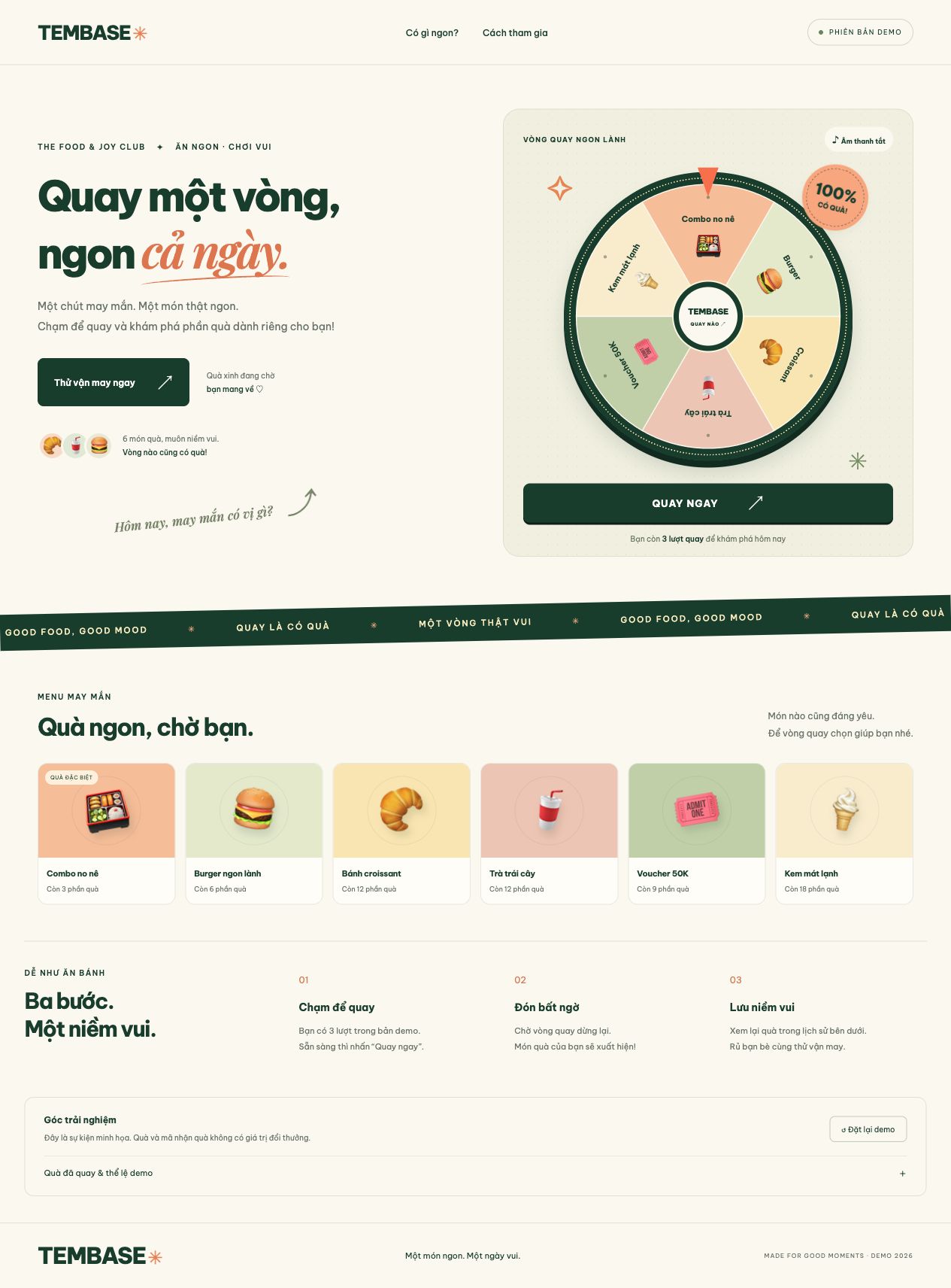 Giao diện mẫu Food & Joy